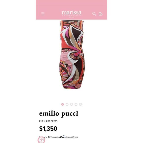 EMILIO PUCCI Multicolor Abstract Ruched Side Sheath Knee Length Dress Si… - Picture 6 of 16